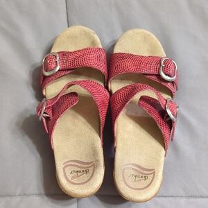Dansko Red Comfort Sandals with Adjustable Straps
